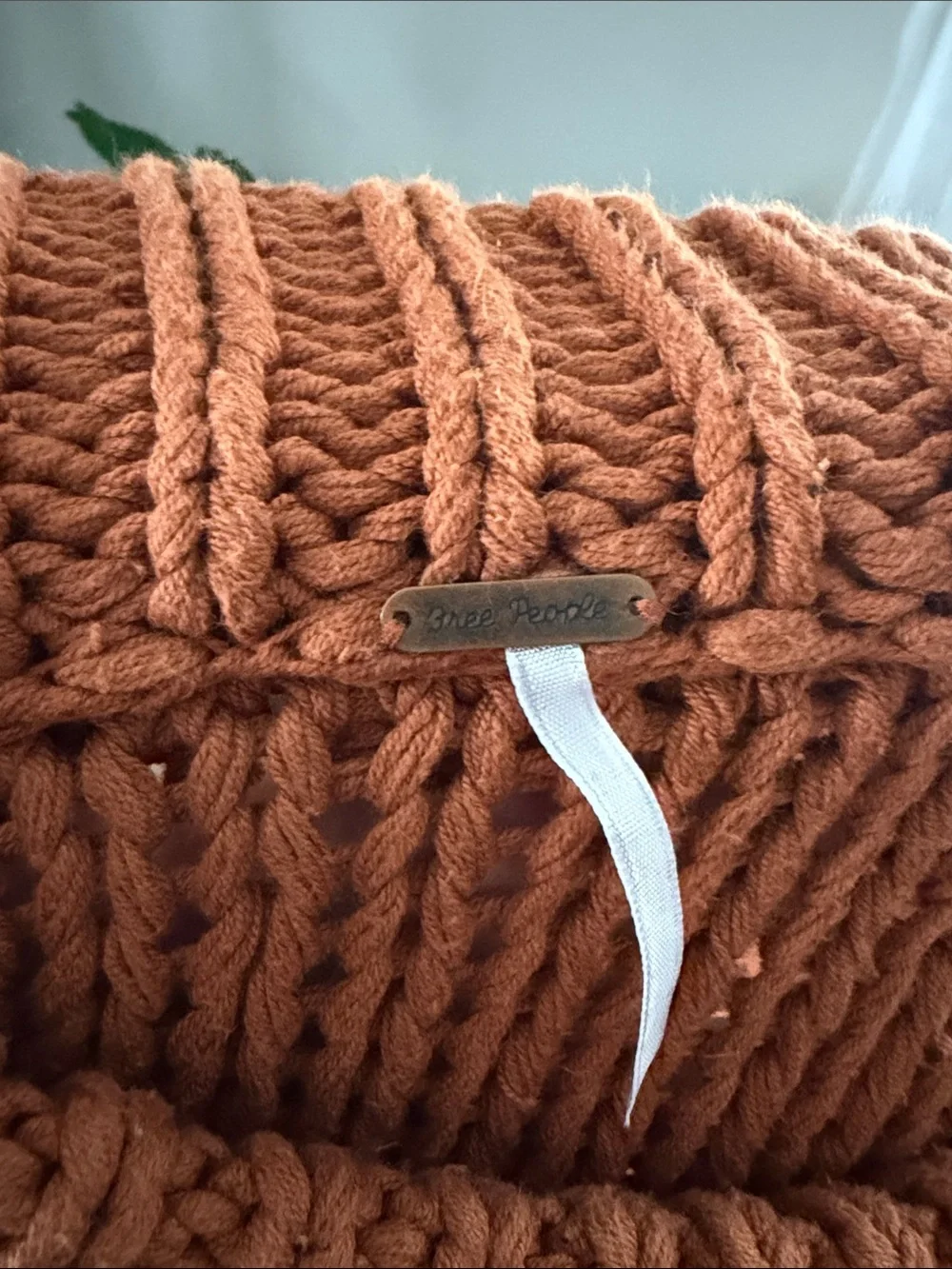 💋Free People Chunky Rust Turtleneck Sweater